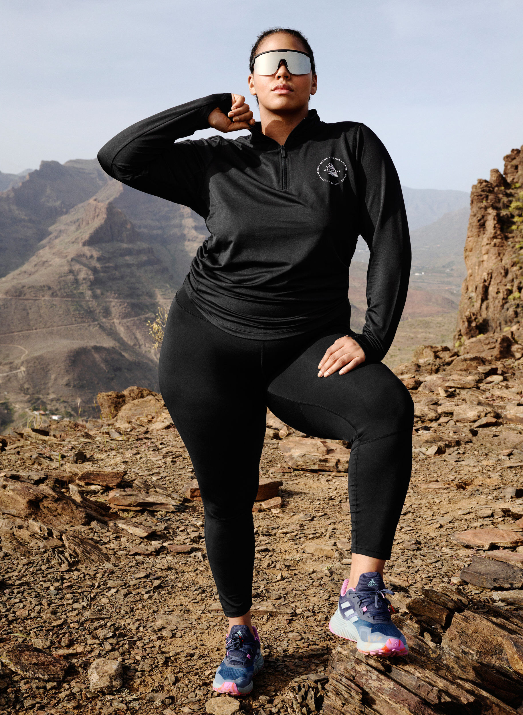 Zizzifashion Solid-coloured gym leggings, Black, Image image number 1