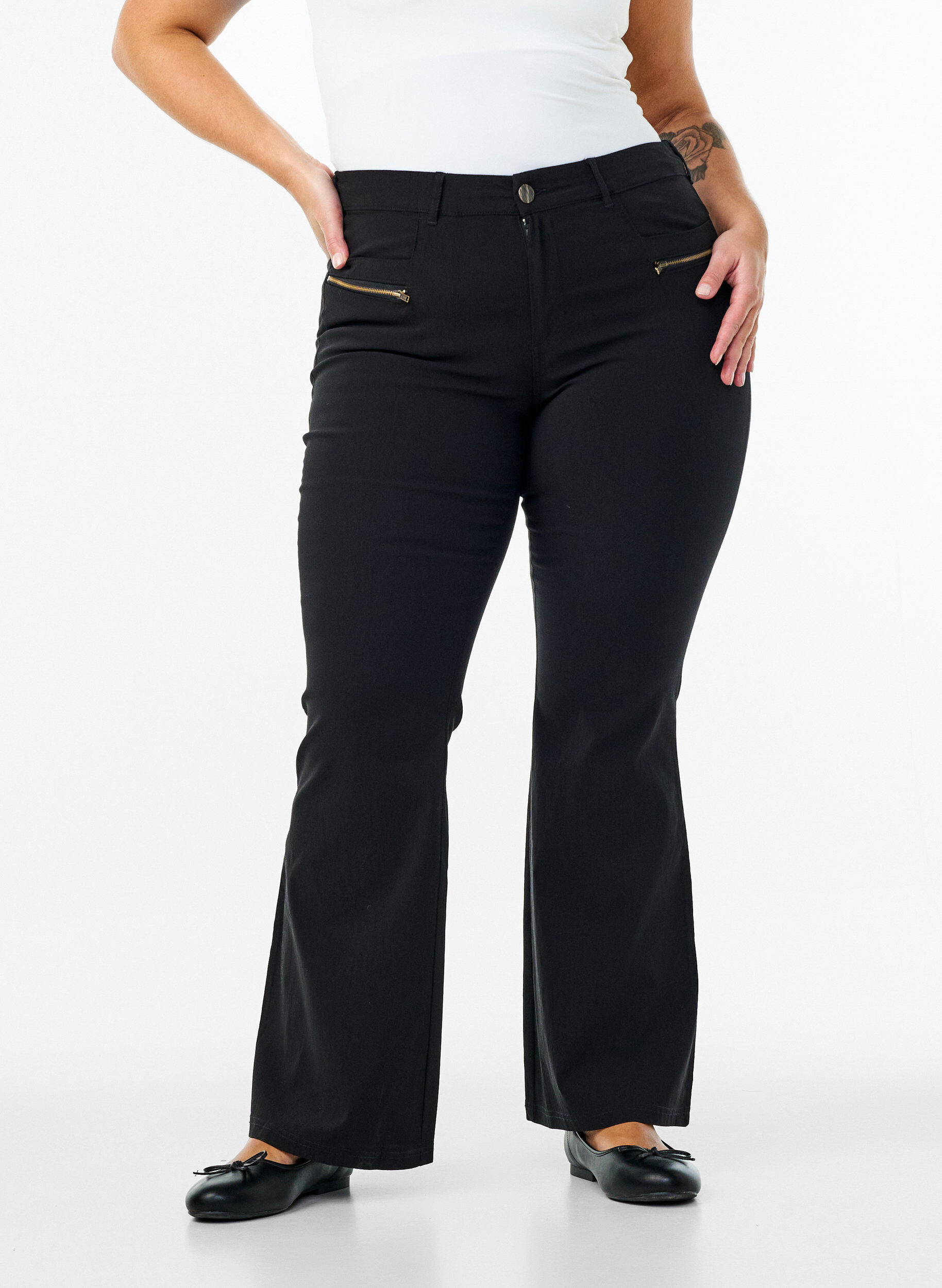 Zizzifashion Bootcut trousers, Black, Model image number 2