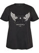 Organic cotton t-shirt with print, Black, Packshot image number 0