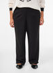 Trousers with high waist and elastic waistband at back, Black, Model image number 2