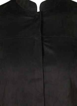 Long shirt with a round neck, Black, Packshot image number 2