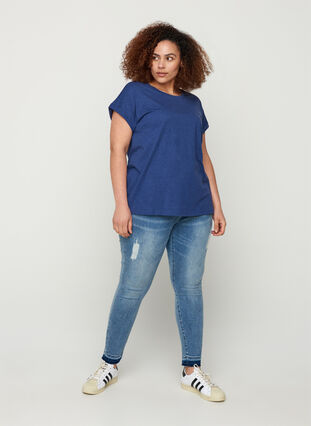 Cotton mix t-shirt, Twilight Blue Mel., Model image number 2