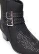 Wide fit - Short boot with studs and buckles, Black, Packshot image number 3