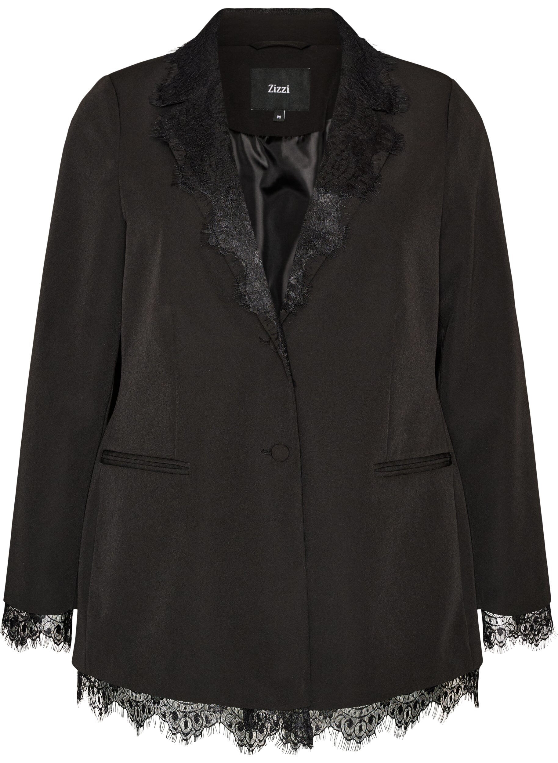 ZizzifashionBlazer with lace trim, Black, Packshot image number 0
