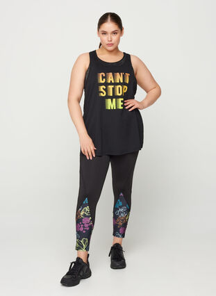 Sports top with print, Black Yellow Print, Model image number 2