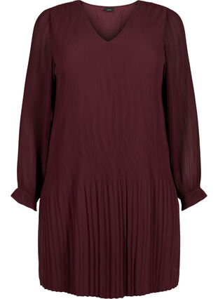 Pleated tunic with long sleeves, Fudge, Packshot image number 0