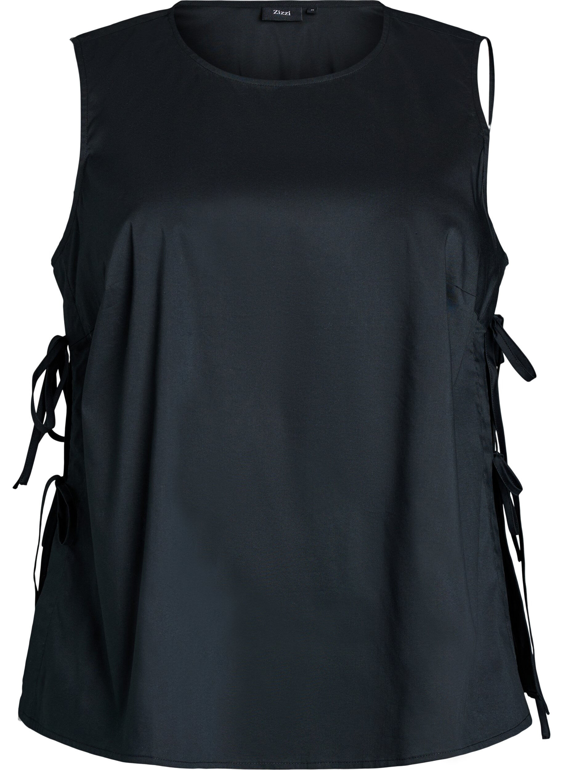 Zizzifashion Sleeveless top with tie detail at the sides, Black, Packshot image number 0