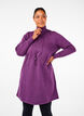 Short sweatshirt dress with a high neck and adjustable waist, Deep Purple, Model image number 0