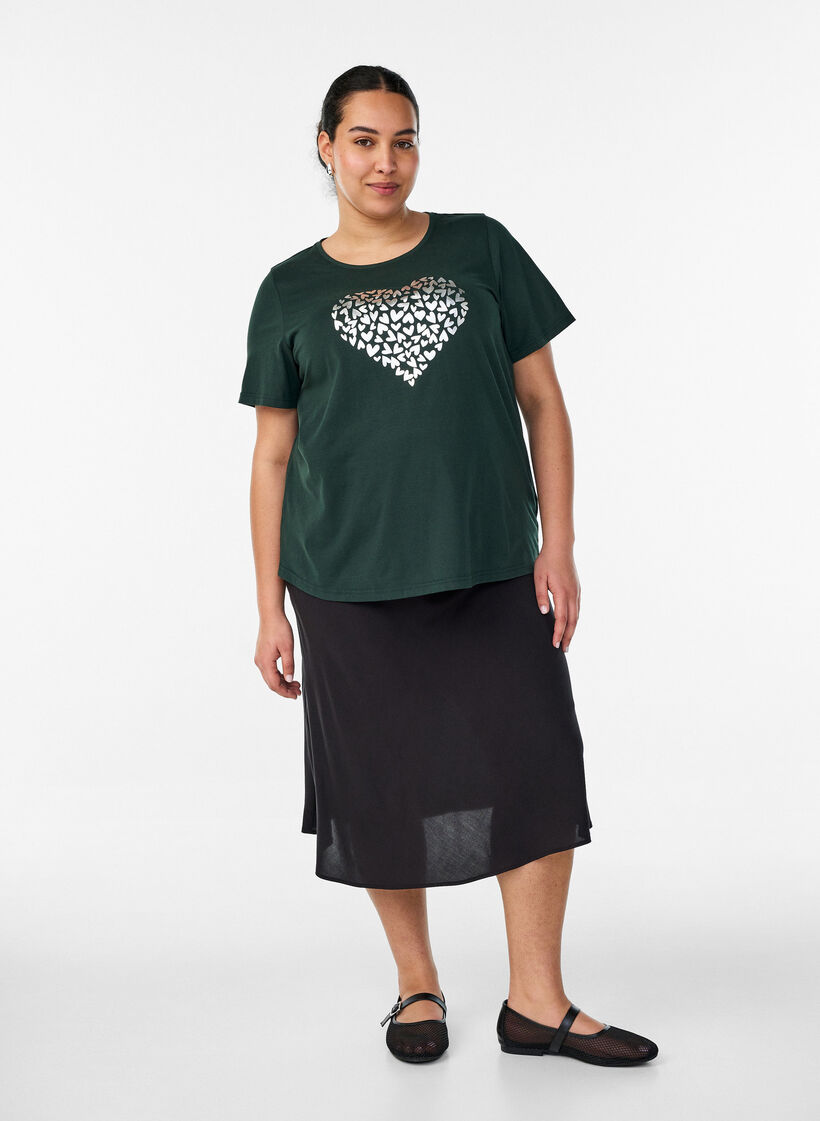 T-shirt with motif, Green, Model image number 1