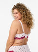 Moulded bra with floral print and lace, Rose, Model image number 2