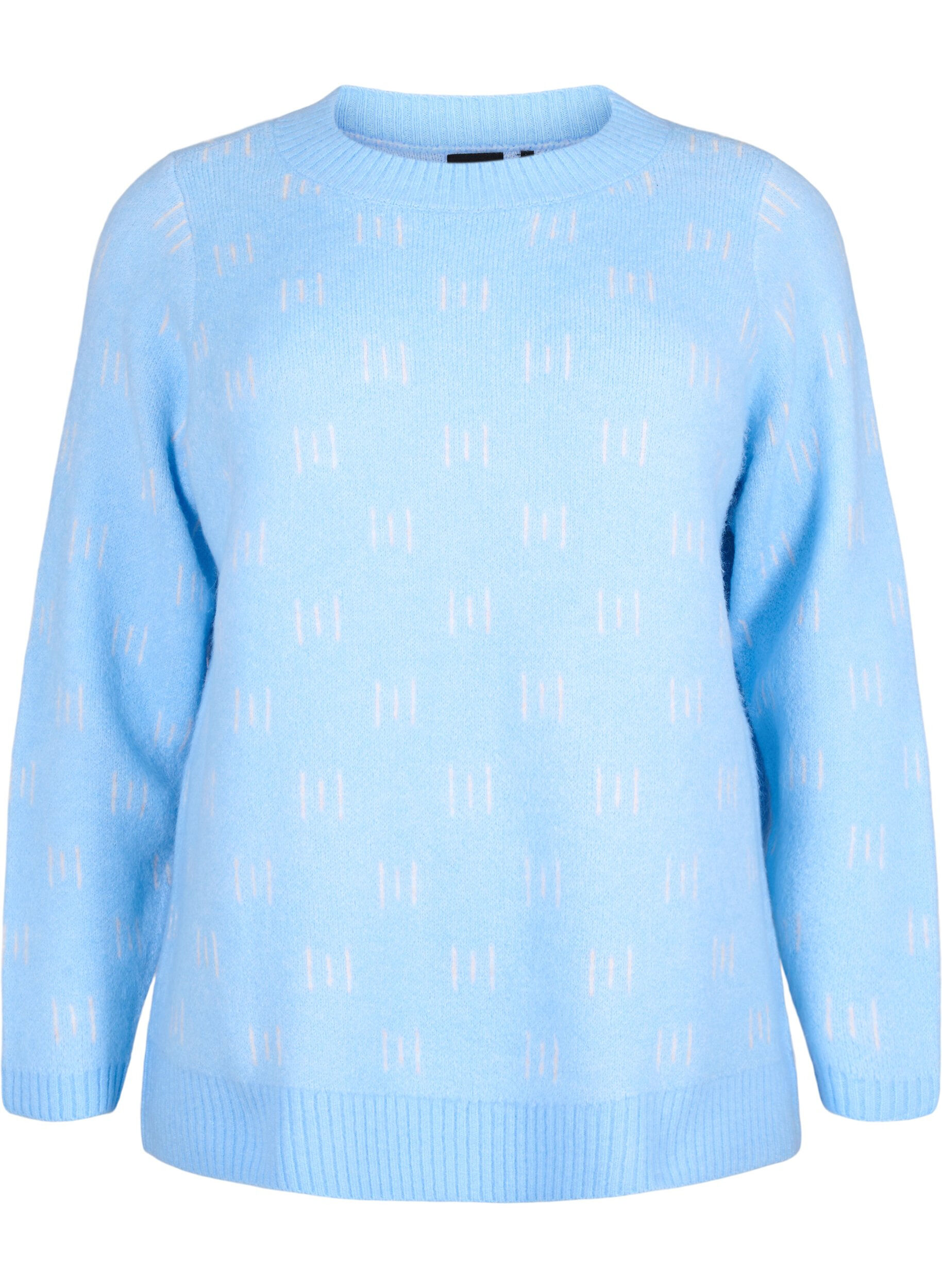 Zizzifashion Patterned pullover, Blue Bell/Birch, Packshot image number 0
