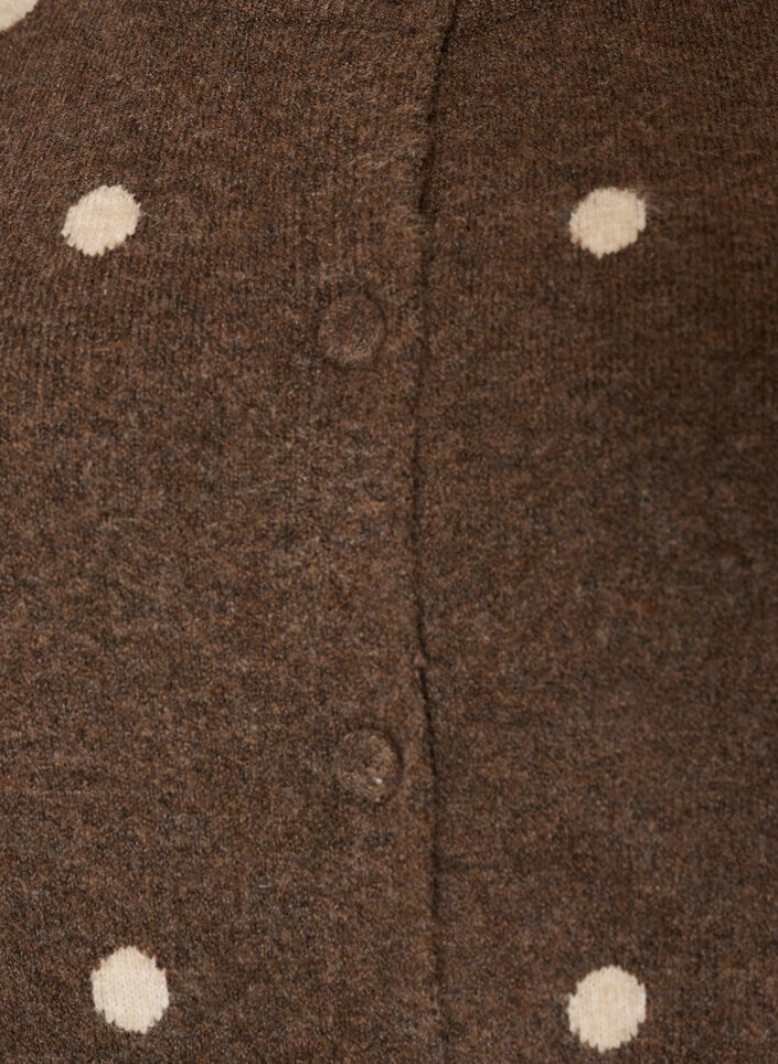 Cardigan with a dotted pattern, Brown, Packshot image number 2