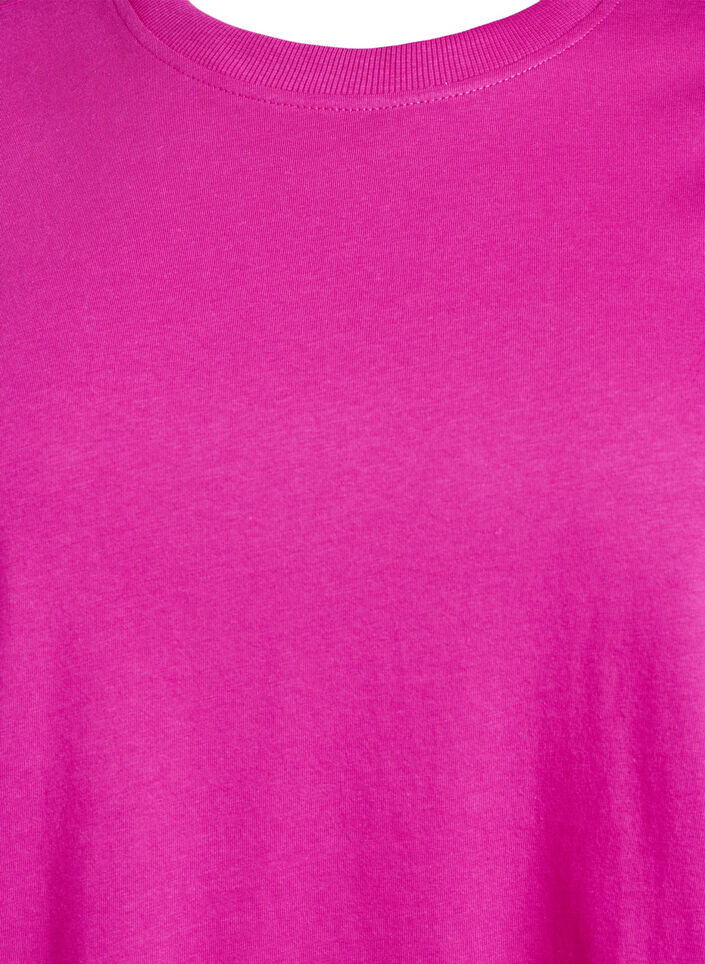 Basic cotton T-shirt with round neck, Pink, Packshot image number 2