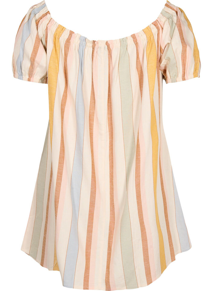 Off-shoulder beach tunic, Striped Jaquard, Packshot image number 1
