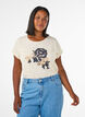T-shirt with decorative front print, Vanilla, Model image number 0