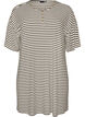 Striped nightgown in viscose jersey, Vanilla, Packshot image number 0