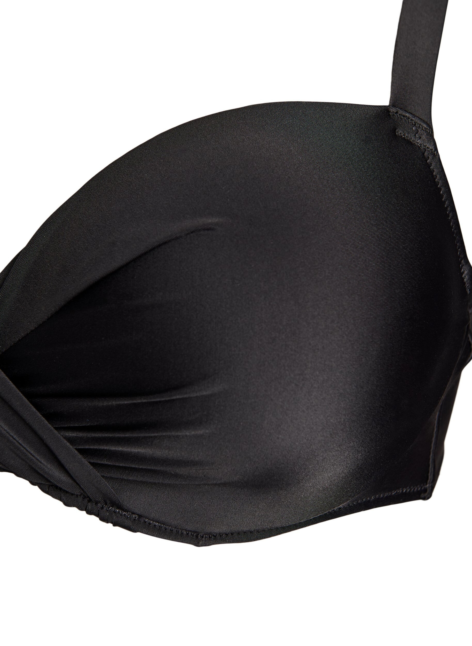 ZizzifashionBikini top with underwire and draping, Black, Packshot image number 2