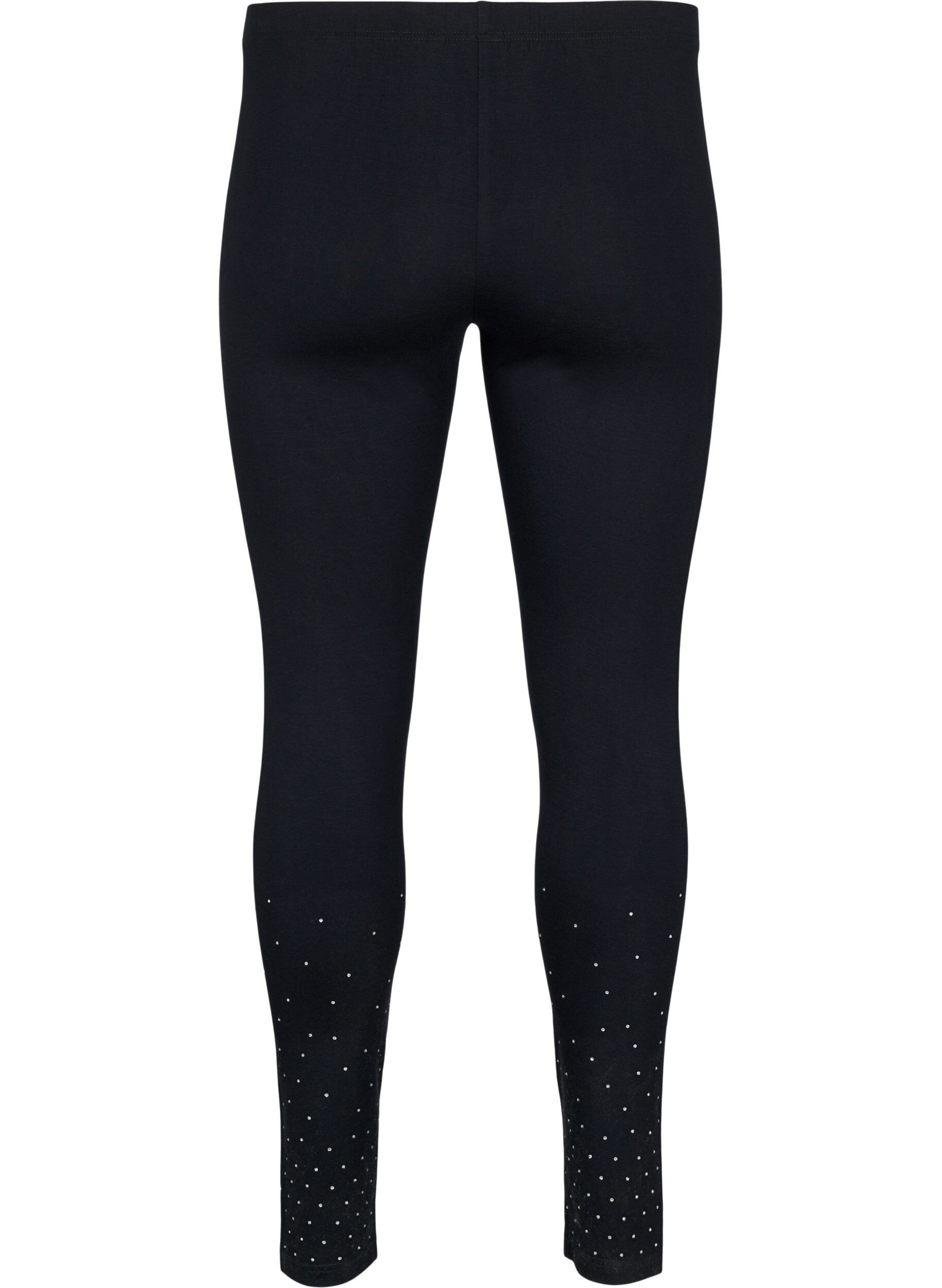 Zizzifashion Viscose leggings with dots, Black, Packshot image number 1