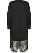 Jersey dress with glitter and lace trim, Black, Packshot image number 1
