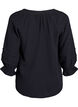 Cotton muslin blouse with 3/4 sleeves, Black, Packshot image number 1