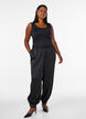 Fitted basic top in a smooth fabric, Black, Model image number 1