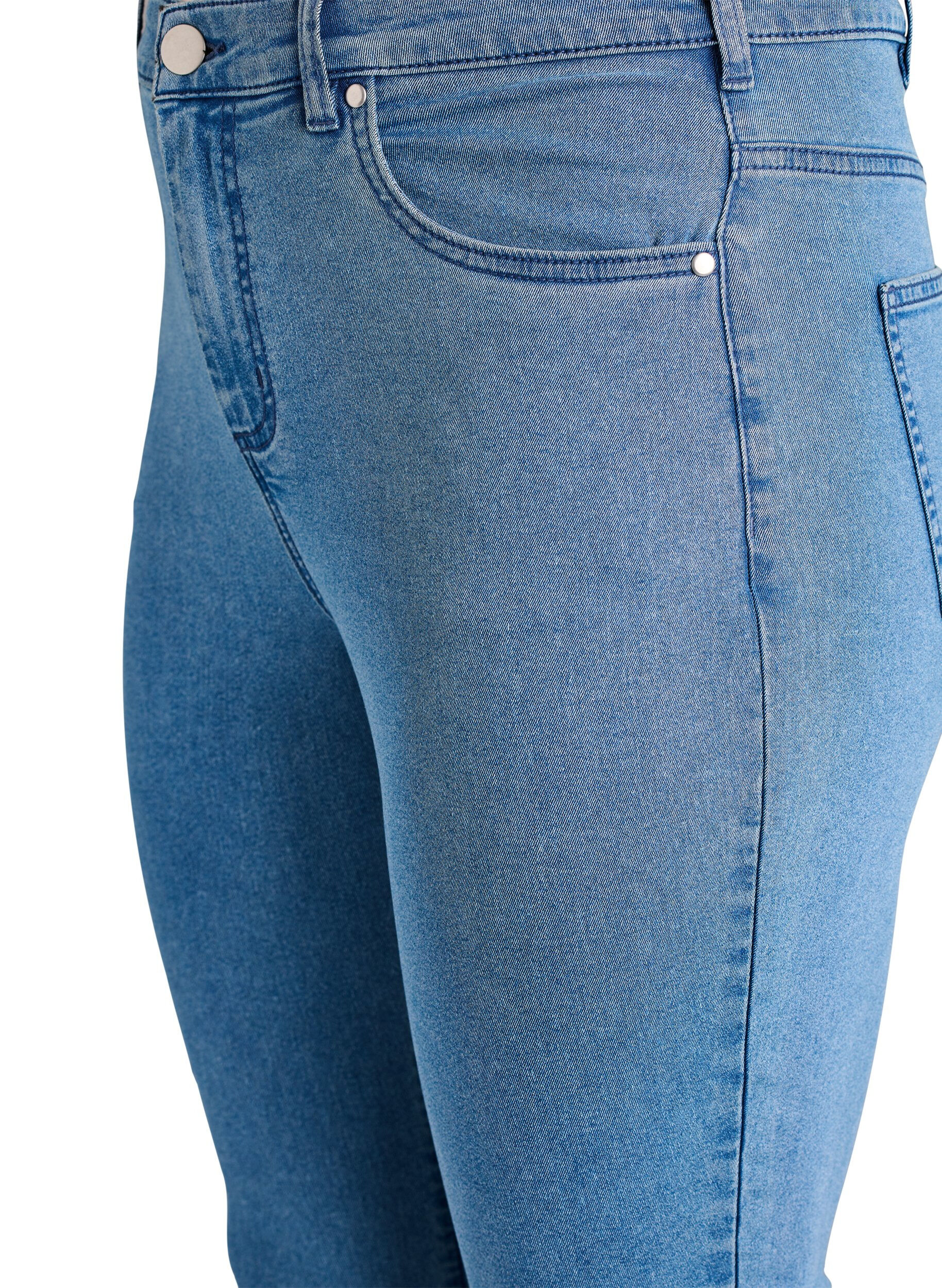 Zizzifashion Amy high-waisted super slim fit jeans, Blue, Packshot image number 2