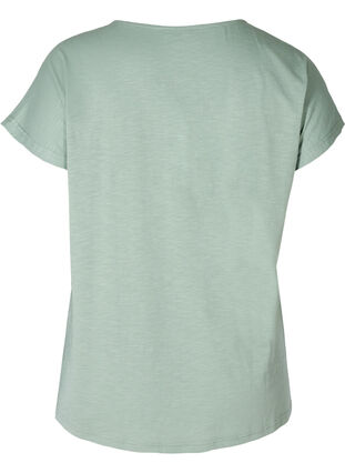 Cotton t-shirt with print details, Chinois Green LEAF, Packshot image number 1