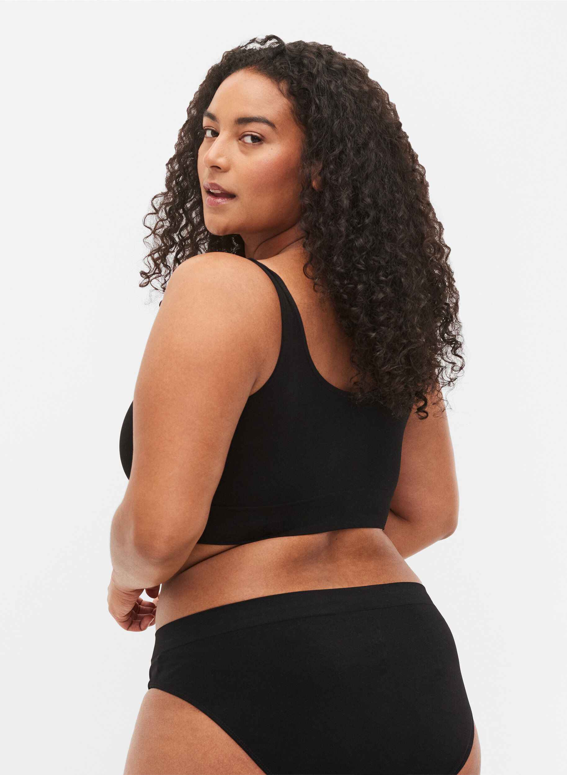 Zizzifashion Soft non-padded bra, Black, Model image number 2