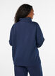Sweatshirt with a high collar and zipper, Blue, Model image number 2
