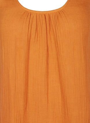 Sleeveless cotton dress in an A-line cut, Mustard As sample, Packshot image number 2