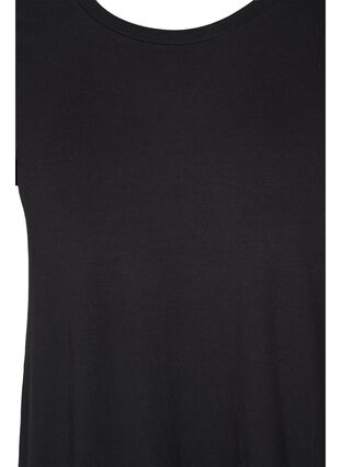 Striped short-sleeved midi dress, Black Solid, Packshot image number 2