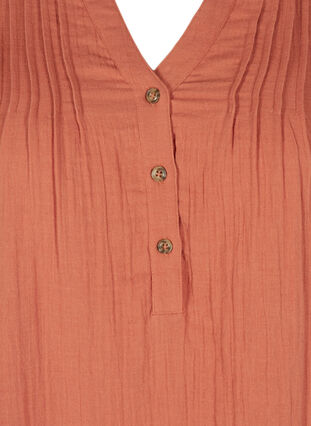 Cotton tunic with 3/4-length sleeves, Rust As Sample, Packshot image number 2