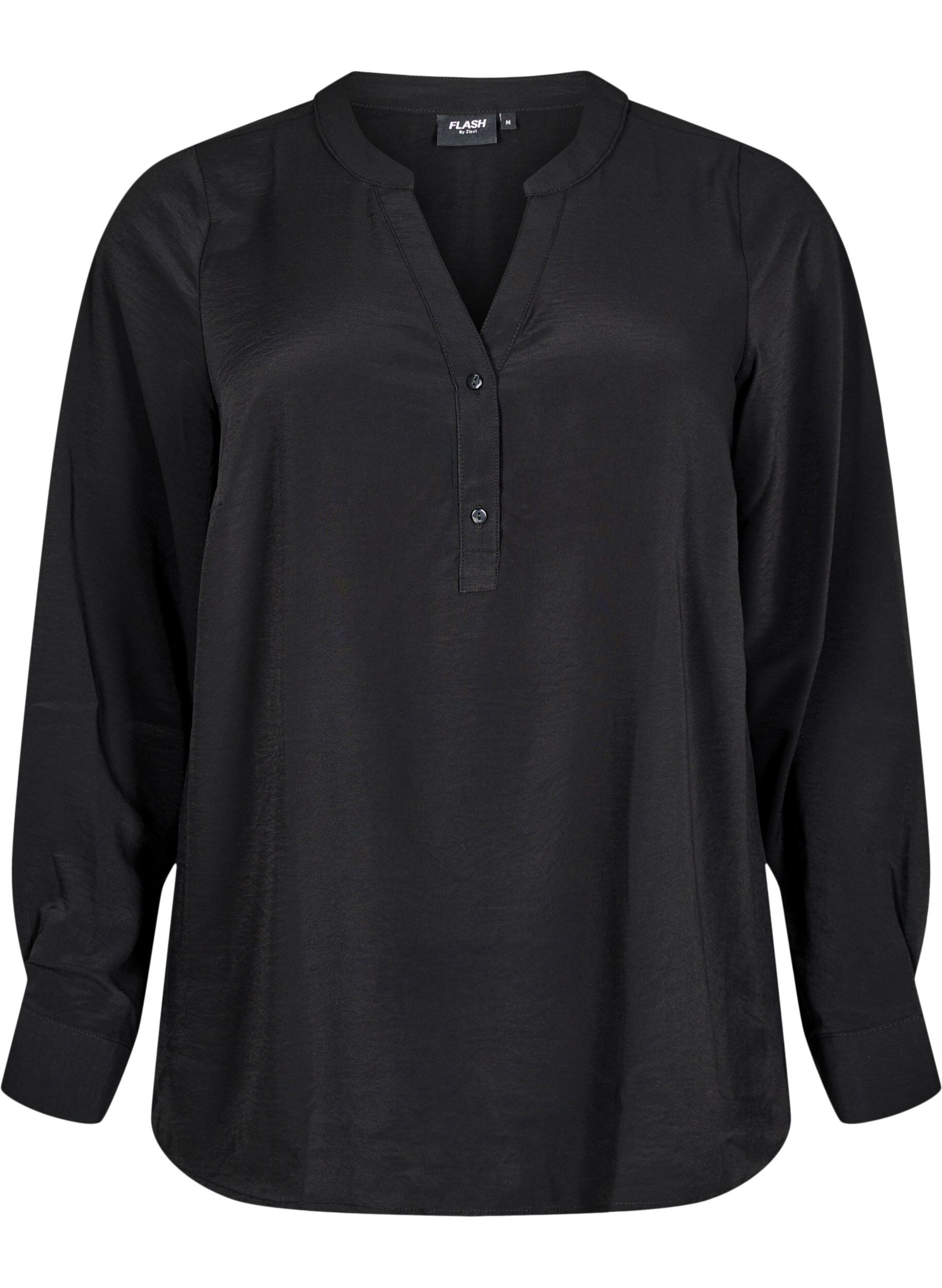 Zizzifashion FLASH - Shirt blouse with long sleeves, Black, Packshot image number 0