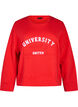 Sweatshirt with embossed text design, Red, Packshot image number 0