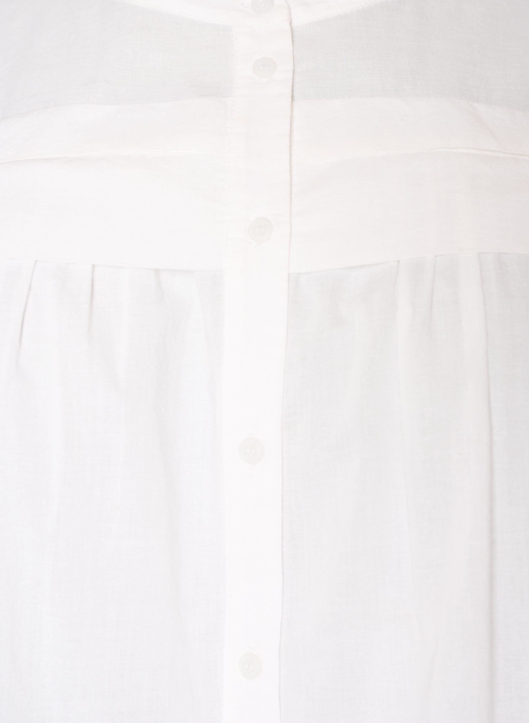 Zizzifashion Sleeveless A-line cotton shirt blouse, White, Packshot image number 2
