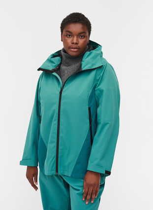 Waterproof hooded ski jacket, North Sea Comb, Model image number 0