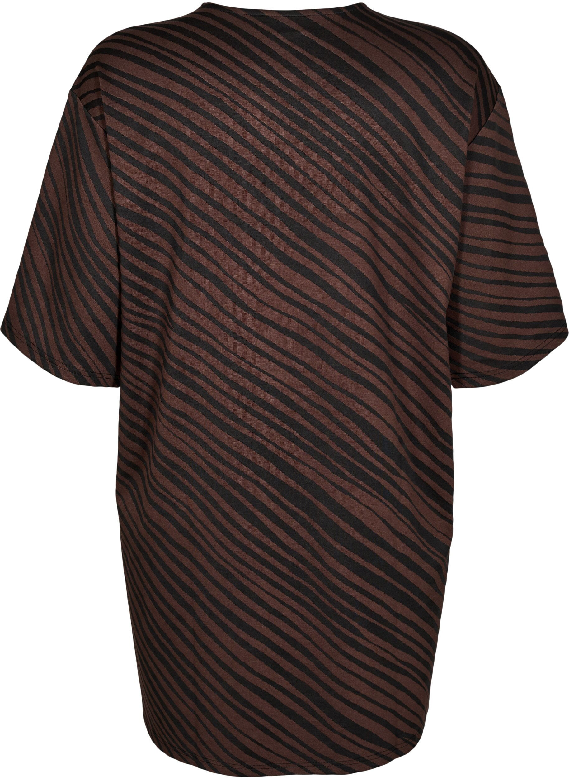 Zizzifashion Patterned dress with 3/4 sleeves, Brown, Packshot image number 1