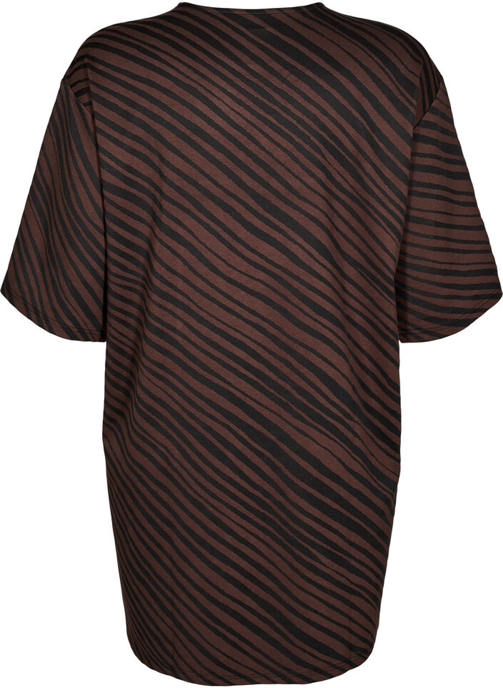 Patterned dress with 3/4 sleeves, Brown, Packshot image number 1