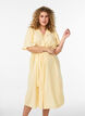 Shirt dress in linen and viscose with a tie belt, Yellow, Model image number 0