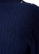 Ribbed jumper with puff sleeves and buttons, Blue, Packshot image number 2