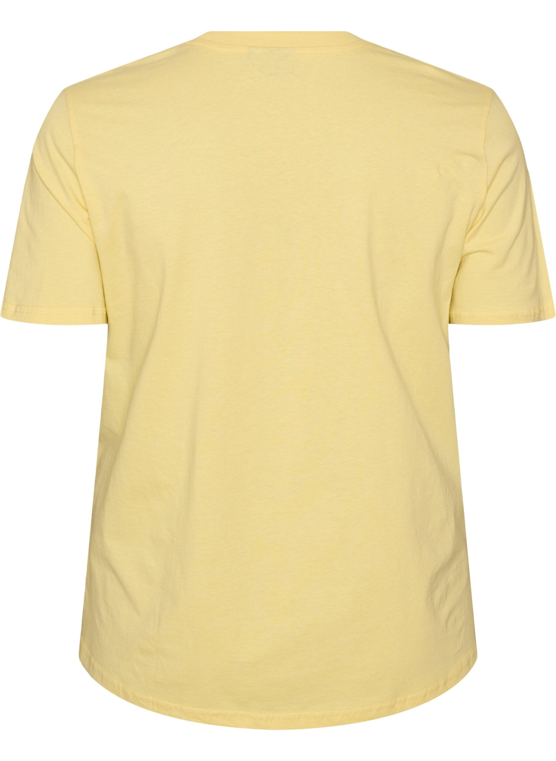 Zizzifashion Cotton T-shirt with print, Yellow, Packshot image number 1