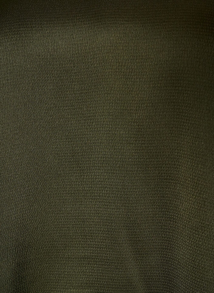 Blouse with shirt collar and V-neck, Green, Packshot image number 2