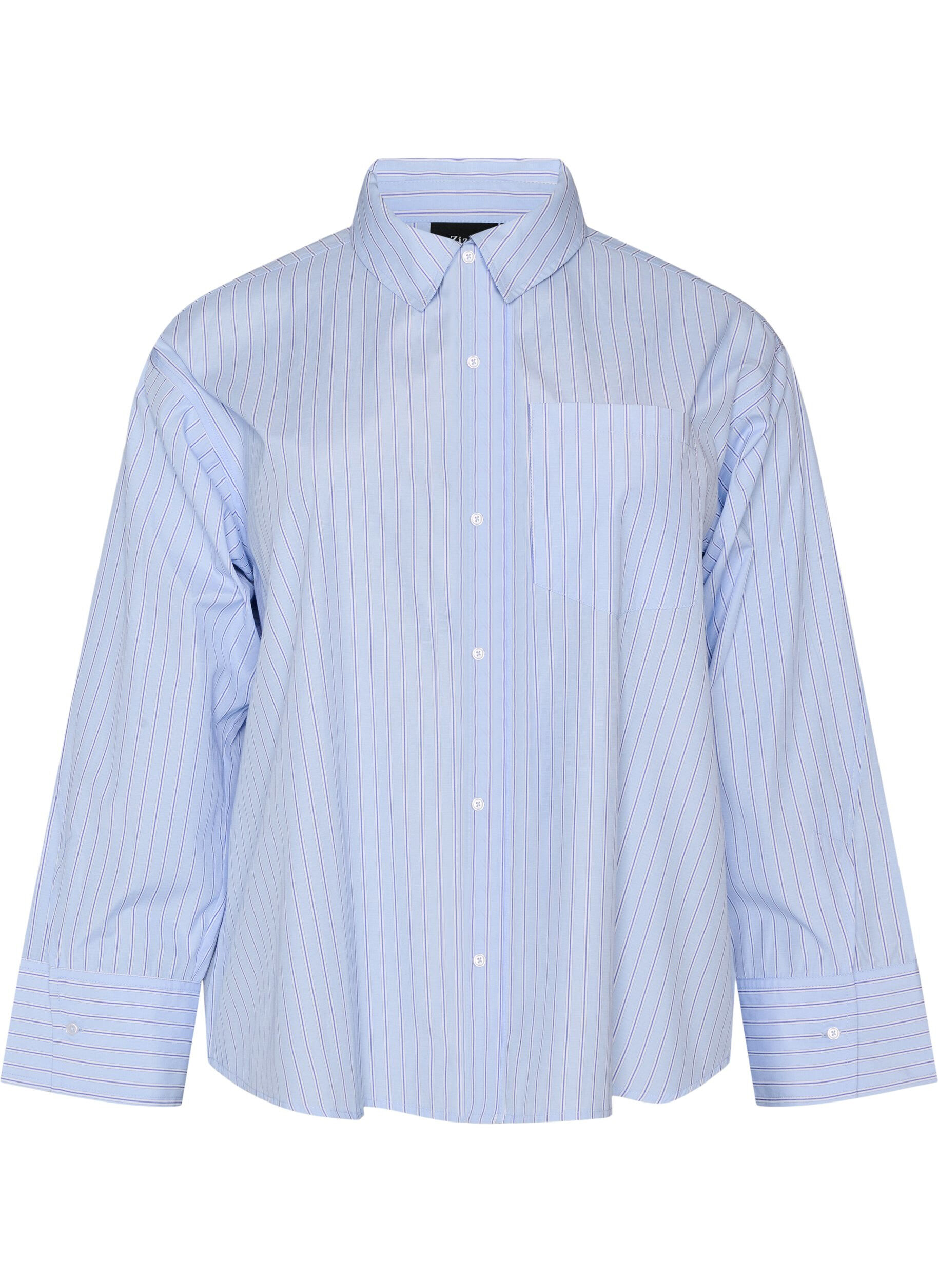 Striped shirt with wide cuffs
