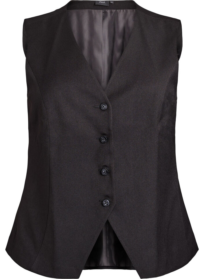 Waistcoat with button closure, Black, Packshot image number 0