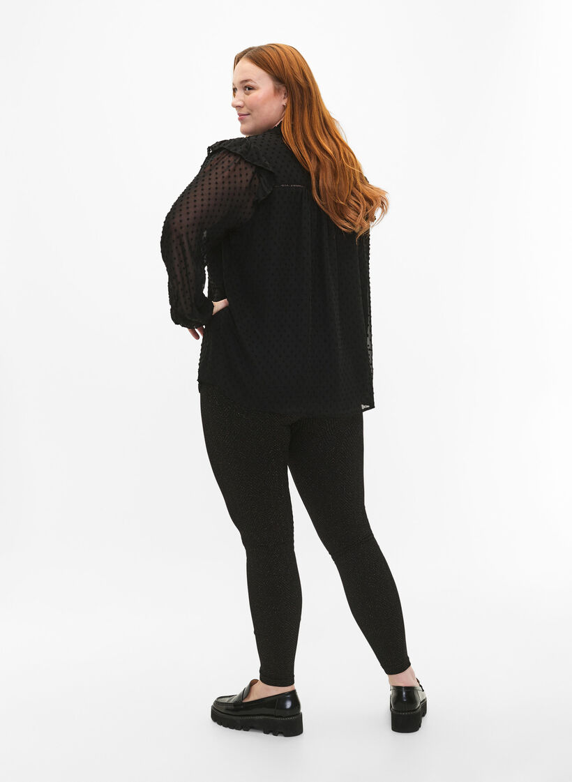 Seamless glitter leggings, Black Gold Lurex, Model image number 1