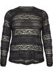 Lace blouse with long sleeves, Black, Packshot image number 0