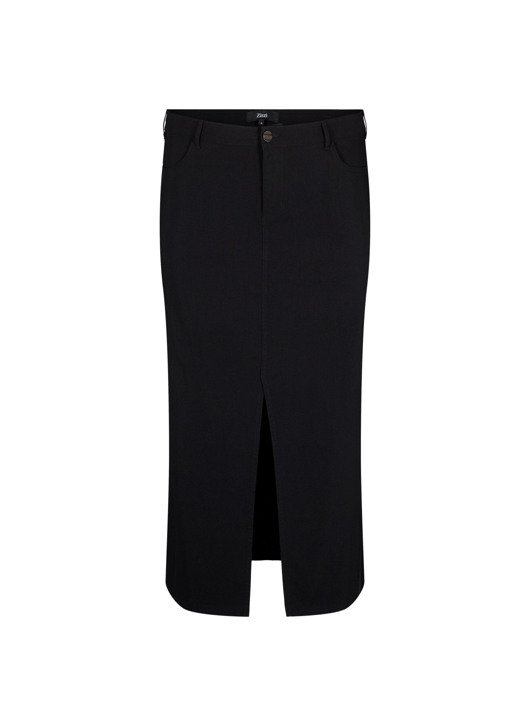 Long skirt with slit in front