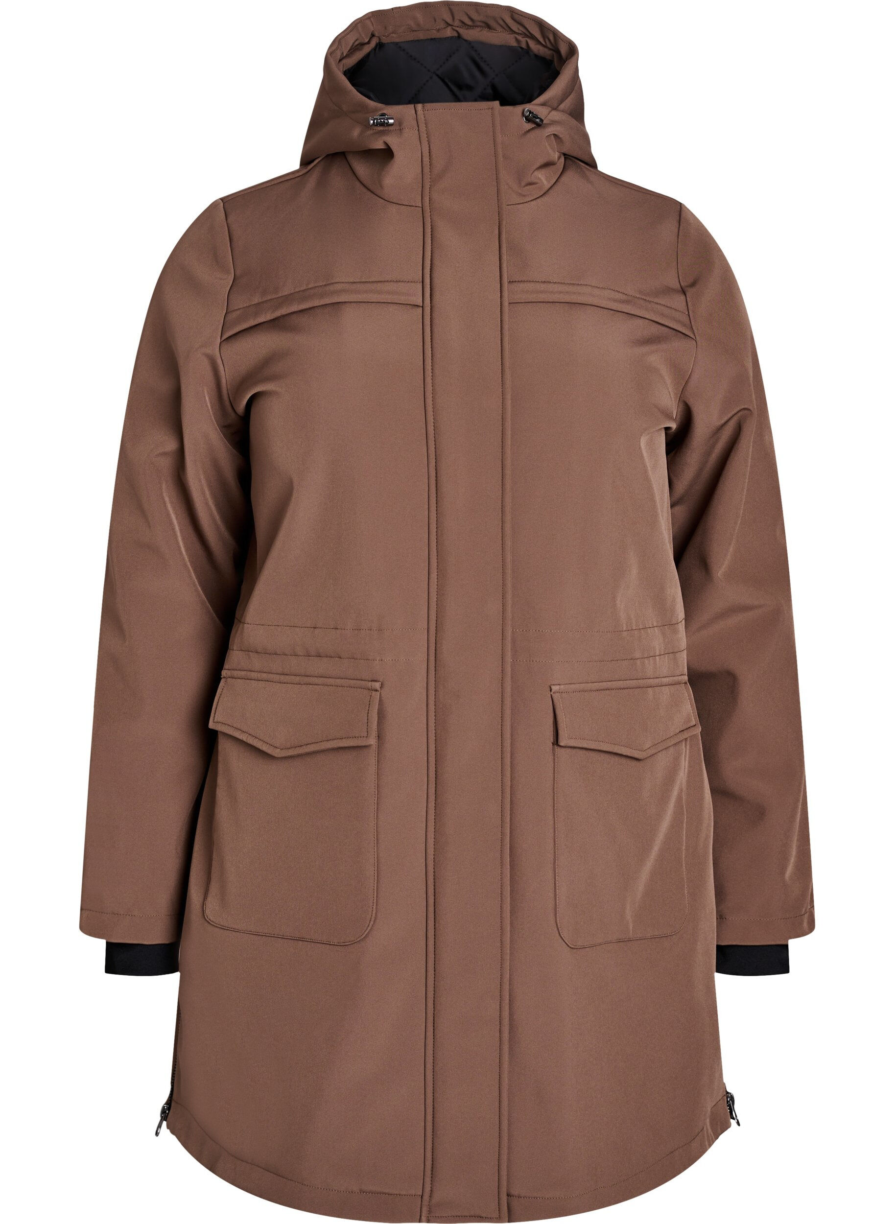 ZizzifashionWater-repellent softshell jacket with quilted lining, Brown, Packshot image number 0