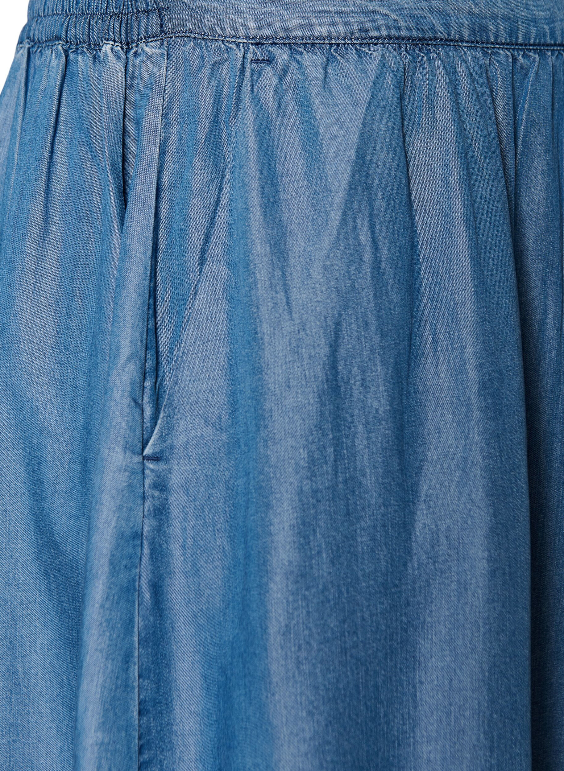 Zizzifashion Maxi skirt with a denim look in TENCEL&trade; lyocell, Blue, Packshot image number 2
