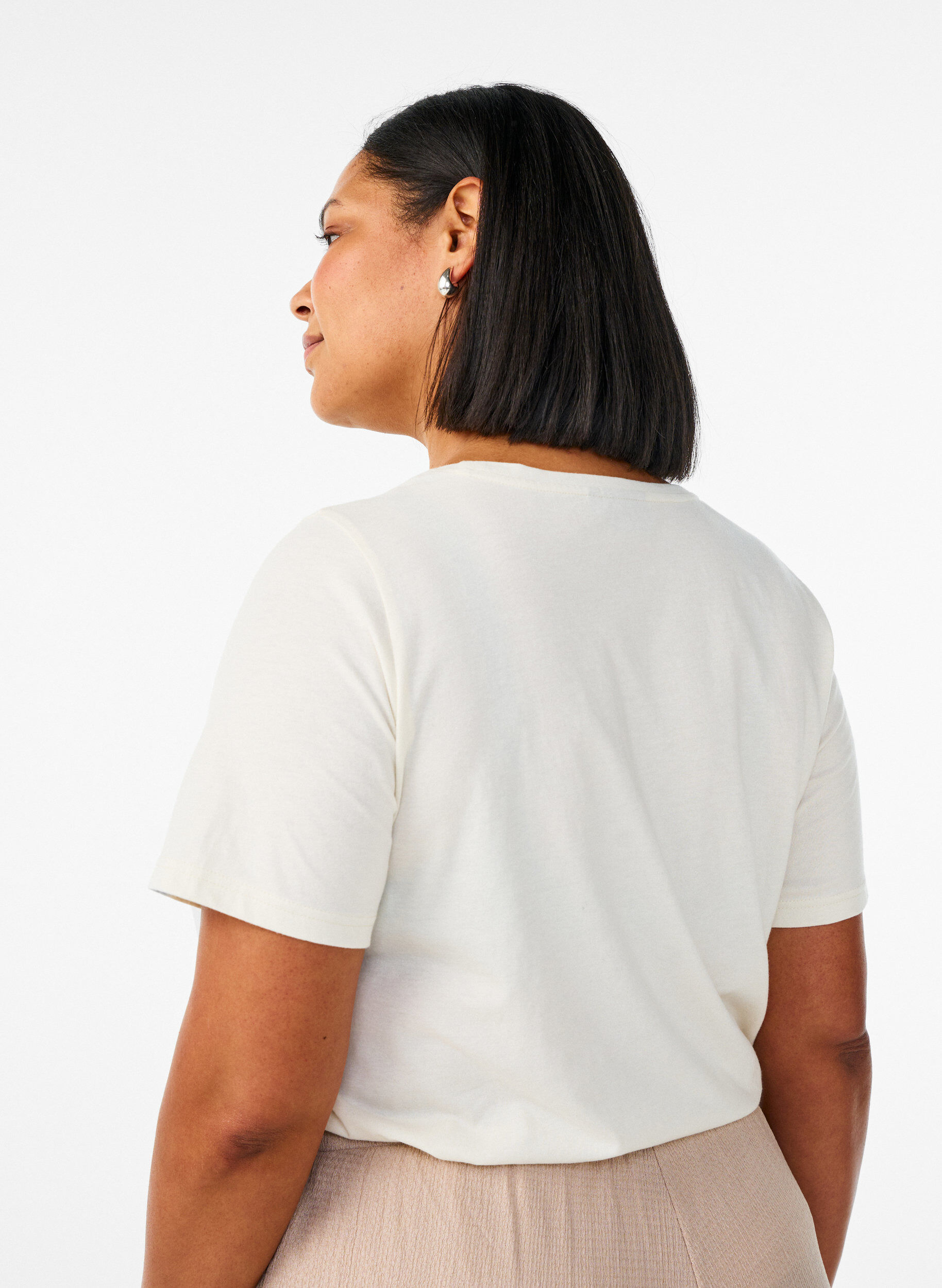 Zizzifashion T-shirt with motif, Vanilla, Model image number 2
